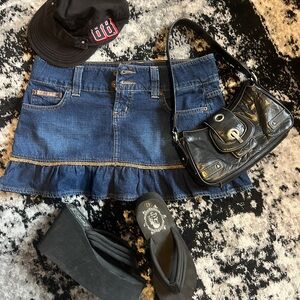 Lei jean mini skirt ruffle